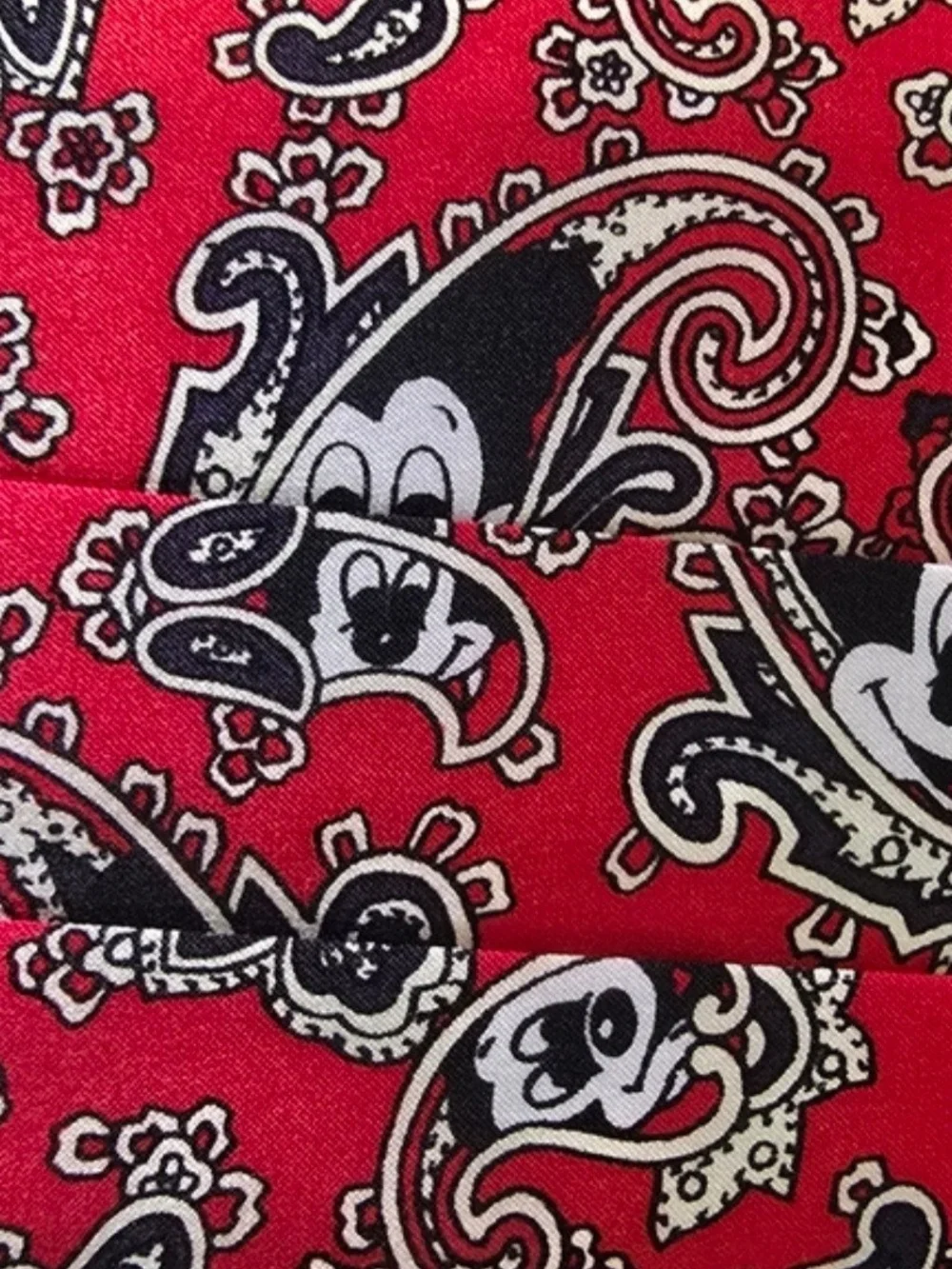 Disney Mickey Mouse Red Paisley Bow Tie & Cummerbund Set NWT